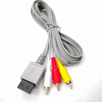 1.8m 3 RCA кабел за конзола за контролер Nintendo Wii Аудио видео AV кабел Композитен 480p позлатен 3RCA за кабелен кабел