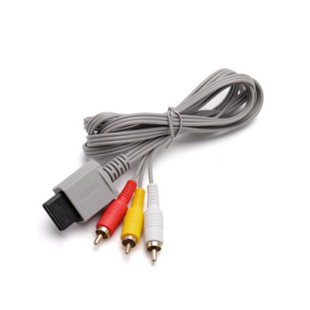 Καλώδιο 1,8m 3 RCA για Nintendo Wii Controller Console Audio Video Cable AV Composite 480p Επίχρυσο 3RCA for Will Cable Cord