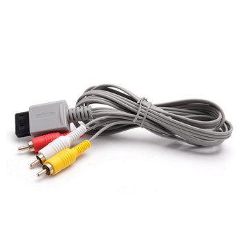 Καλώδιο 1,8m 3 RCA για Nintendo Wii Controller Console Audio Video Cable AV Composite 480p Επίχρυσο 3RCA for Will Cable Cord
