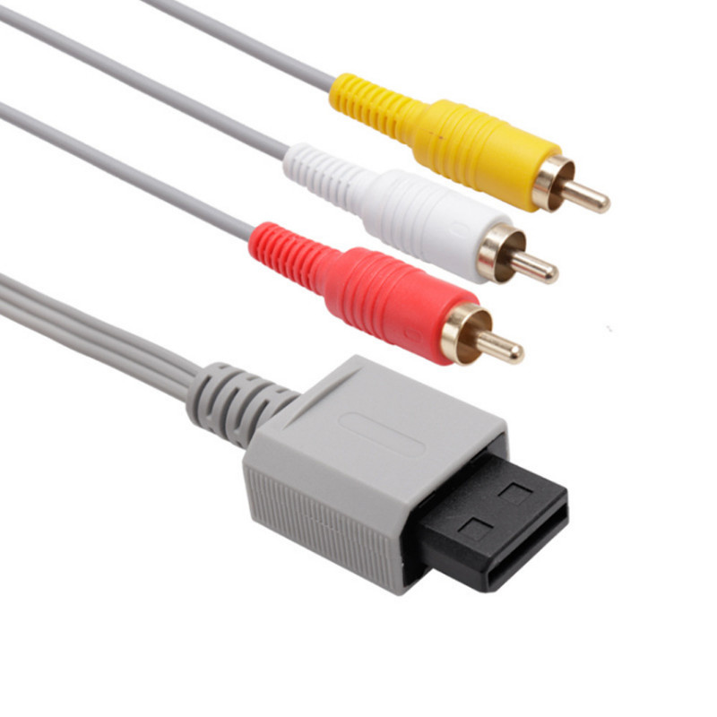 1,8 m 3 RCA kabelis Nintendo Wii kontrollera konsolei audio video AV kabelis, kompozītmateriāls 480p apzeltīts 3RCA, kas paredzēts Will kabeļa vadam
