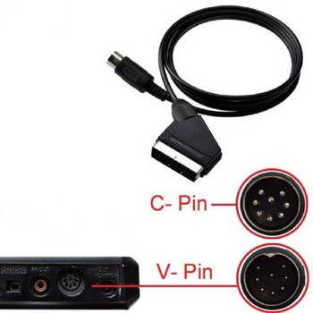 Έκδοση PAL V-Pin και βύσμα C-PIN Καλώδιο EU Scart Ήχος βίντεο για SEGA M-ega Drive MD και Genesis 1