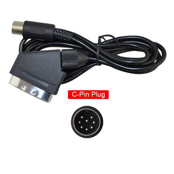 PAL версия V-Pin и C-PIN щепсел EU Scart кабел Аудио Видео за SEGA M-ega Drive MD и Genesis 1