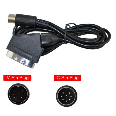 PAL версия V-Pin и C-PIN щепсел EU Scart кабел Аудио Видео за SEGA M-ega Drive MD и Genesis 1