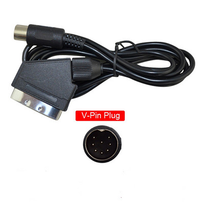 PAL версия V-Pin и C-PIN щепсел EU Scart кабел Аудио Видео за SEGA M-ega Drive MD и Genesis 1