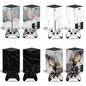 GAMEGENIXX naljepnica kože mramorna tekstura uklonjivi poklopac PVC vinil za Xbox Series X konzolu i 2 kontrolera