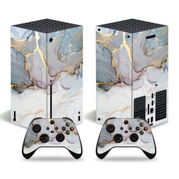 GAMEGENIXX Skin Sticker Marble Texture αφαιρούμενο κάλυμμα PVC βινύλιο για κονσόλα Xbox Series X και 2 χειριστήρια