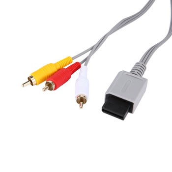 1,8 метра позлатен аудио-видео AV композитен 3 RCA кабел за Nintendo за Wii