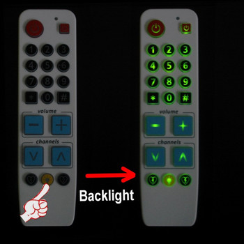 Универсално дистанционно управление за TV, STB, DVD, DVB, HIFI, контролер с големи бутони с 21 клавиша и подсветка Лесно използване за възрастни