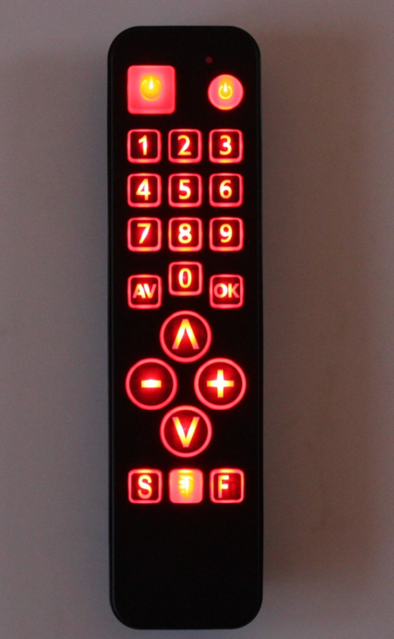 Univerzális Learn távirányító TV-hez, STB, DVD, DVB, HIFI, 21 gombos nagy gombos vezérlő háttérvilágítással Könnyen használható időseknek