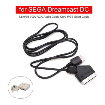 Καλωδιακή τηλεόραση SCART 1,8 μέτρα AV Μόλυβδος Real RGB Scart Cable Game αντικατάσταση καλωδίου σύνδεσης για SEGA Dreamcast DC
