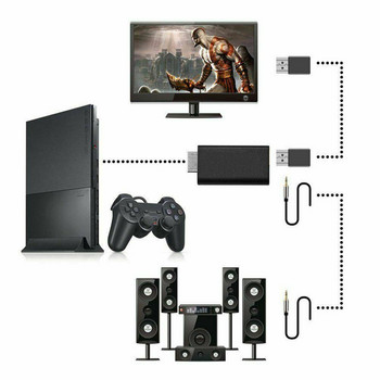 HDMI-съвместим кабел за Playstation 2 за PS2 към HDMI-съвместим конвертор, адаптер, адаптер, кабел, HD конвертор