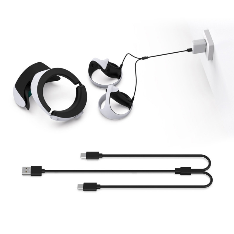 USB fogantyú gyorstöltő kábel adatátviteli szinkronizáló töltőkábel SONY PS5 VR2 játékvezérlőhöz, játékvezérlő joystick dokkoló tartóhoz