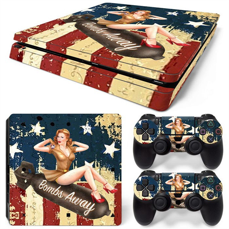 Girls 0113 PS4 Slim Skin matrica matrica borító PS4 vékony konzolhoz és 2 kontroller bőréhez Vinyl vékony matrica matrica