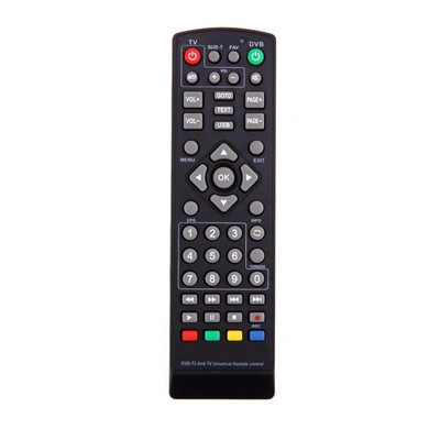 1 бр. IR универсално дистанционно управление замяна за телевизор DVB-T2 за сателитен телевизионен приемник за домашна употреба Черен