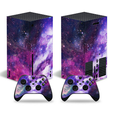 Pre konzolu Xbox Series X a 2 ovládače, nálepka s geometrickým dizajnom, ochranný odnímateľný kryt