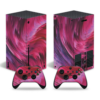 Pre konzolu Xbox Series X a 2 ovládače, nálepka s geometrickým dizajnom, ochranný odnímateľný kryt