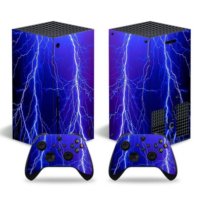 Pre konzolu Xbox Series X a 2 ovládače, nálepka s geometrickým dizajnom, ochranný odnímateľný kryt