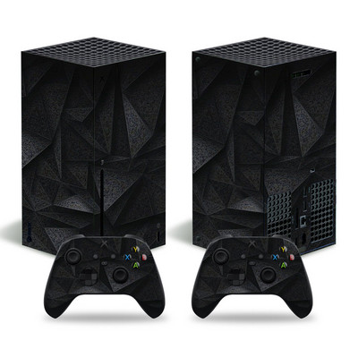 Pre konzolu Xbox Series X a 2 ovládače, nálepka s geometrickým dizajnom, ochranný odnímateľný kryt
