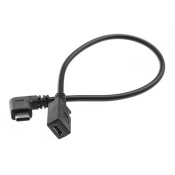 USB 3.1 тип C правоъгълен мъжки към микро USB 2.0 B прав женски адаптерен кабел QXNF