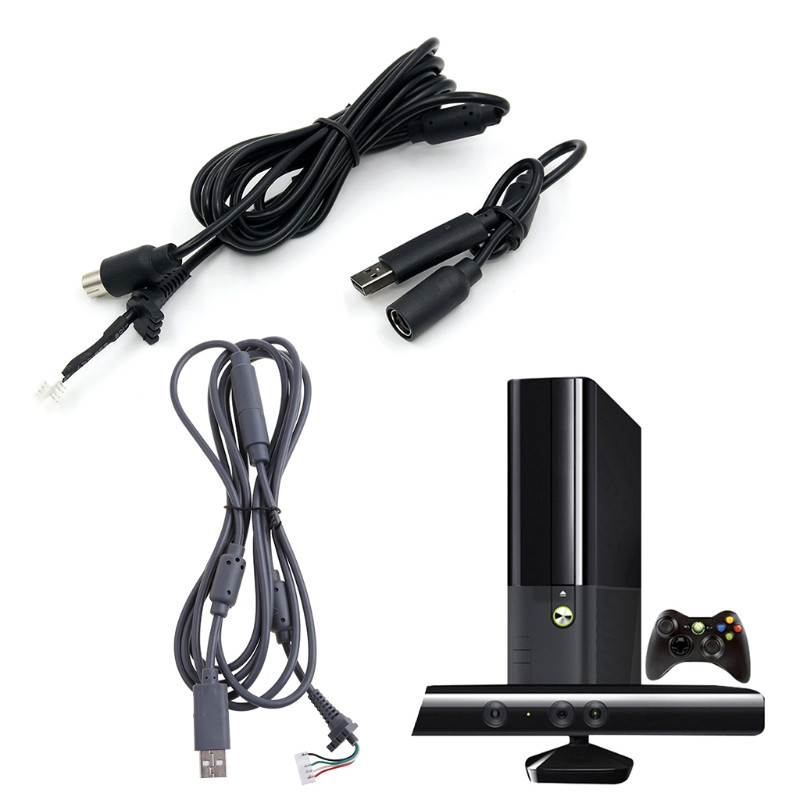 Szürke fekete 4 tűs vezetékes vezérlő interfész kábel USB leválasztó kábel XBOX 360 vezetékes vezérlőtartozékokhoz