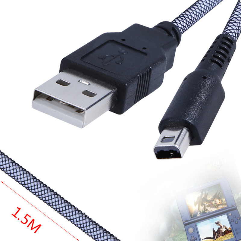 2 viename sinchronizavimo duomenų įkrovimas USB maitinimo kabelio laidinis laidinis įkroviklis, skirtas Nintendo NDSI NAUJAS 3DSXL 2DSLL 3DS