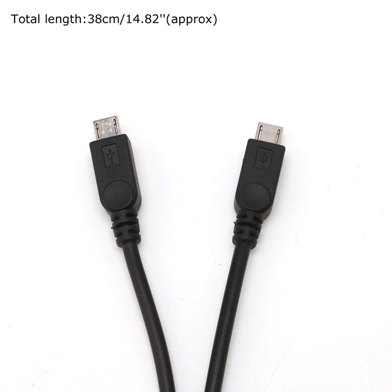 Prijenosni USB muški univerzalni mikro USB dvostruki muški Y adapter razdjelni kabel od 38 cm