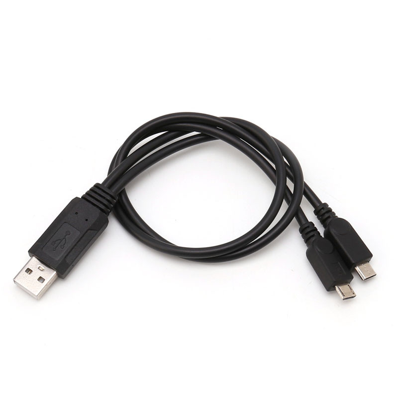 Prijenosni USB muški univerzalni mikro USB dvostruki muški Y adapter razdjelni kabel od 38 cm