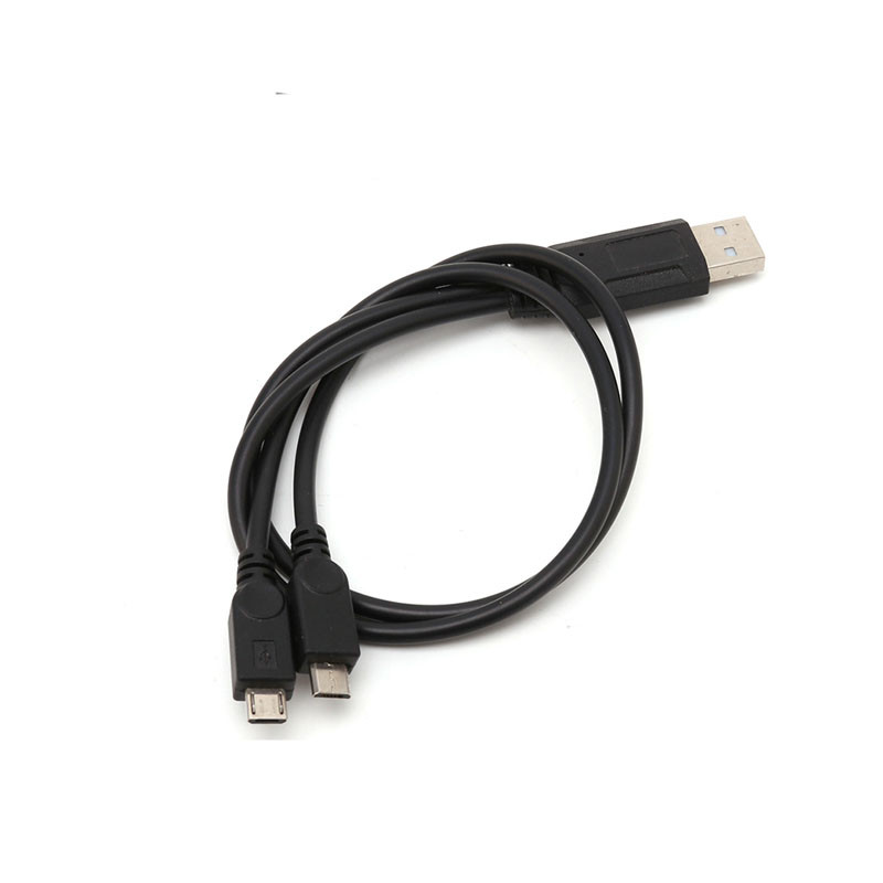 Prijenosni USB muški univerzalni mikro USB dvostruki muški Y adapter razdjelni kabel od 38 cm