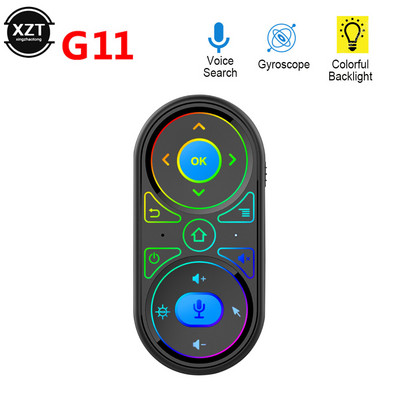 G11 Air Mouse universālā tālvadības pults Google viedā balss vadība 2.4G žiroskops RGB aizmugurgaismojums priekš X96 H96 MAX A95X F3 TV Box mini