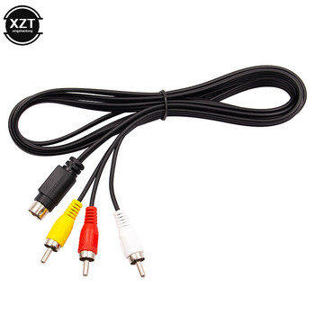 1.8M ретро-битов AV RCA аудио-видео кабел за Sega Genesis 2 3 II III свързващ кабел 3RCA към 9-пинов никелиран щепсел Игрален кабел