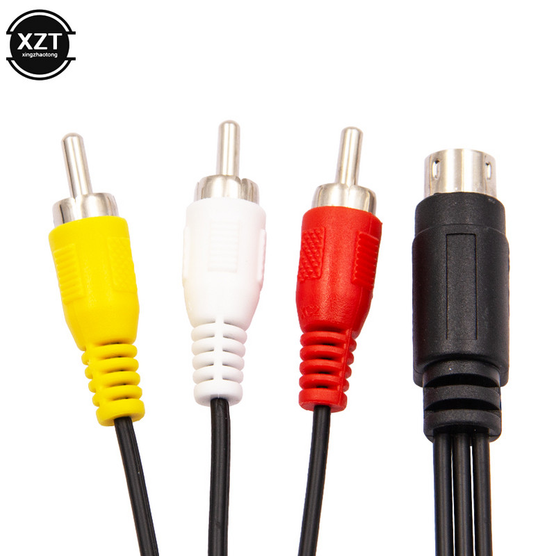 1.8M retro-bitni AV RCA audio video kabel za Sega Genesis 2 3 II III priključni kabel 3RCA na 9 pinski poniklani utikač kabel za igre