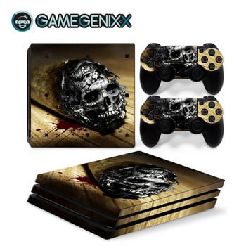 GAMEGENIXX Skull Design Skin Sticker Protective Decal Αφαιρούμενο κάλυμμα για κονσόλα PS4 Pro και 2 χειριστήρια