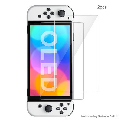 9H grūdinto stiklo ekrano apsauga, skirta Nintendo Switch OLED kieta apsauginė plėvelė, skirta Switch OLED žaidimų konsolės priedams