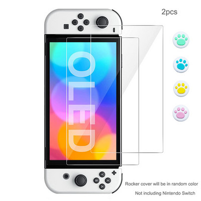 9H grūdinto stiklo ekrano apsauga, skirta Nintendo Switch OLED kieta apsauginė plėvelė, skirta Switch OLED žaidimų konsolės priedams