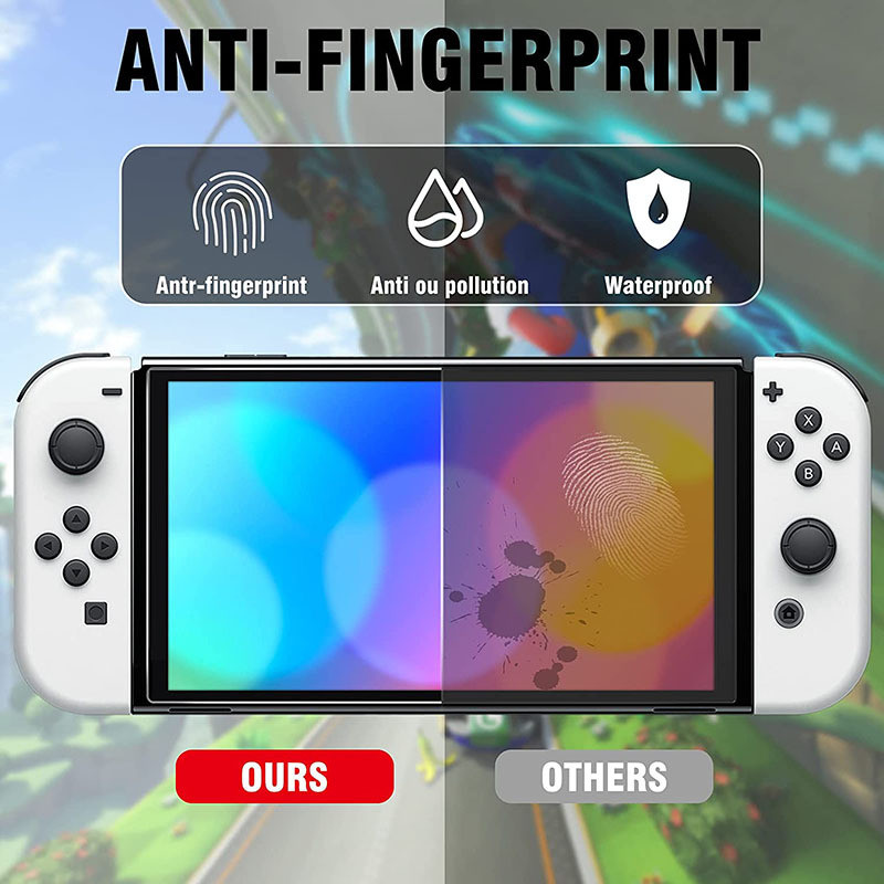 9H grūdinto stiklo ekrano apsauga, skirta Nintendo Switch OLED kieta apsauginė plėvelė, skirta Switch OLED žaidimų konsolės priedams