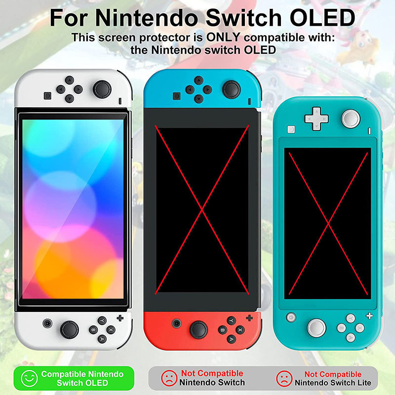 9H grūdinto stiklo ekrano apsauga, skirta Nintendo Switch OLED kieta apsauginė plėvelė, skirta Switch OLED žaidimų konsolės priedams