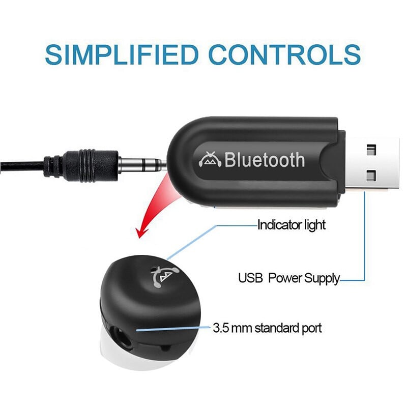 Bluetooth 5.0 audio prijemnik s dvostrukim izlazom, USB bežični glazbeni prijemnik za automobil, pomoćni adapter