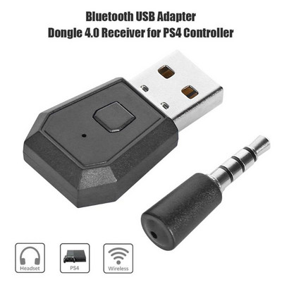 Juhtmeta Bluetooth-adapteri USB-dongle-vastuvõtja PS4 mängupuldi mängukontrolleri konsooli kõrvaklappide jaoks