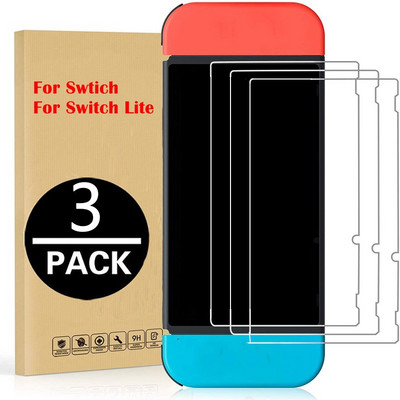 3-1 csomag Nintendo Switch NS edzett üveg képernyővédő fólia 9H keménységű üveg Nintendos Switch Lite/NS OLED képernyőfóliához