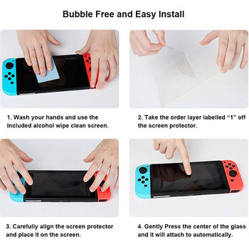1 пакет защитно стъкло за Nintend Switch Закалено стъклено протекторно фолио за екран за Nintendos Switch NS стъклени аксесоари