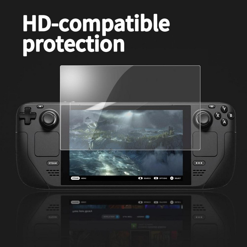 Nesubraižantis sklandus žaidimų konsolės ekrano stiklas, pilnas dangtelis, skirtas „Steam Deck“