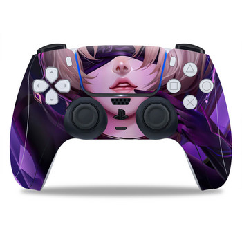 Аниме дизайн на момиче за PS5 Controller Skin Sticker For PS5 Gamepad Joystick skins for PS5 Controllers Controller pvc стикер