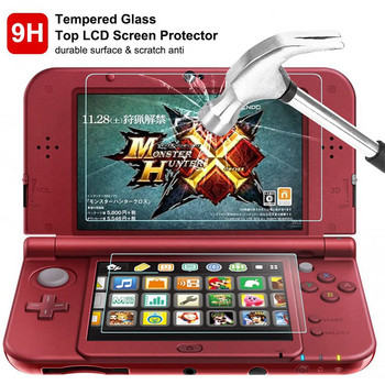 Nintendo New 3DS XL LL Протектор за екран Горен 9H HD закалено стъкло + Долен PET Пълно прозрачно покритие Защитно фолио за 3DS XL/LL