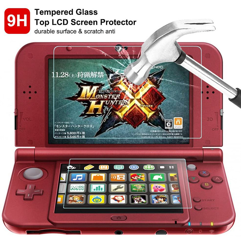 Nintendo New 3DS XL LL Gornji zaštitnik zaslona 9H HD kaljeno staklo + dno PET Full Clear Cover Zaštitna folija za 3DS XL/LL
