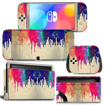 GAMEGENIXX Switch Oled Skin Sticker Graffiti Design Protective Vinyl Wrap Cover Пълен комплект за Nintendo Switch Oled Console