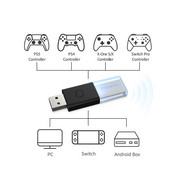 USB bezvadu kursorsviras spēļu paneļa pārveidotājs PS5/Switch NS/PS4/Xbox PC Bluetooth kontrollera adaptera uztvērēja spēles aksesuārs