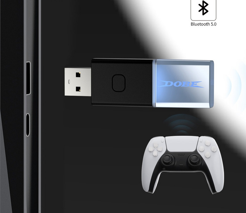 USB bezvadu kursorsviras spēļu paneļa pārveidotājs PS5/Switch NS/PS4/Xbox PC Bluetooth kontrollera adaptera uztvērēja spēles aksesuārs