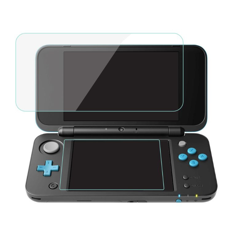6 in1 rūdīta stikla caurspīdīga aizsargplēves virsmas aizsargpārklājs priekš Nintendo New 2DS XL 2DS LL LCD ekrāna aizsargs, āda 2ds