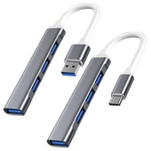 USB C HUB 3.0 Type C 3.1 4 Port Multi Splitter Adapter OTG Xiaomi Lenovo Macbook Pro 13 15 Air Pro PC számítógép-tartozékok
