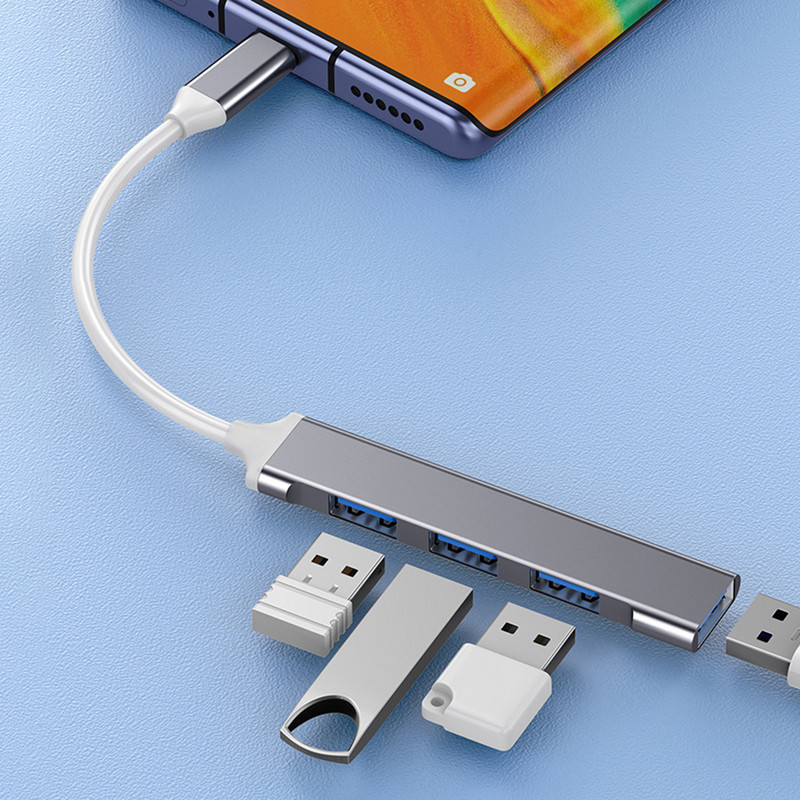 USB C HUB 3.0 Type C 3.1 4 Port Multi Splitter Adapter OTG Xiaomi Lenovo Macbook Pro 13 15 Air Pro PC számítógép-tartozékok